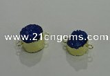 NGC1125 14mm - 15mm coin druzy agate connectors wholesale