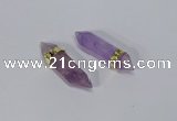 NGC1128 8*40mm - 10*35mm sticks amethyst connectors wholesale