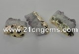 NGC113 35*45mm - 35*65mm freeform druzy agate connectors wholesale