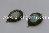 NGC1131 25*35mm teardrop Australia chrysoprase connectors wholesale