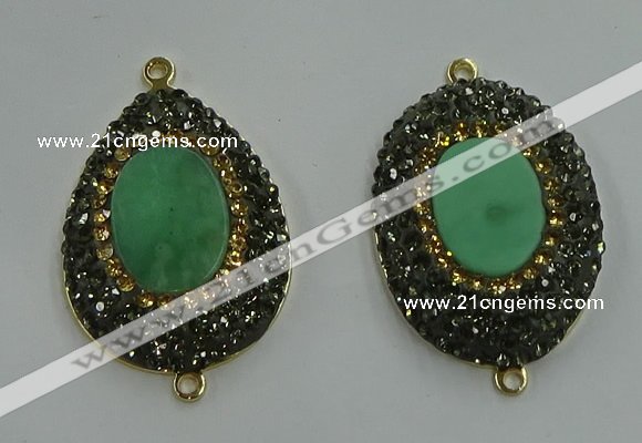 NGC1133 25*35mm freeform Australia chrysoprase connectors wholesale