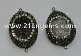 NGC1142 25*35mm freeform druzy agate connectors wholesale