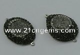 NGC1148 25*35mm freeform druzy agate connectors wholesale