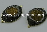 NGC1149 25*35mm freeform druzy agate connectors wholesale