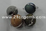 NGC115 18mm - 20mm round druzy agate connectors wholesale