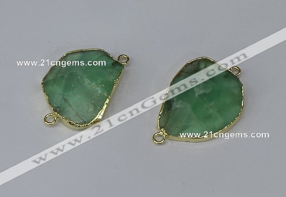 NGC1150 20*30mm - 30*35mm freeform green fluorite connectors