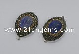 NGC1162 25*35mm freeform lapis lazuli gemstone connectors wholesale