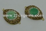 NGC1172 25*35mm teardrop Australia chrysoprase connectors wholesale