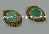 NGC1172 25*35mm teardrop Australia chrysoprase connectors wholesale