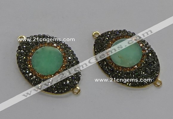 NGC1175 25*35mm oval Australia chrysoprase connectors wholesale