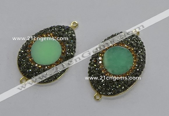 NGC1177 25*35mm freeform Australia chrysoprase connectors wholesale