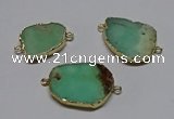NGC1178 18*25mm - 30*35mm freeform Australia chrysoprase connectors