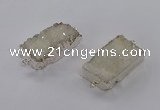 NGC1180 20*30mm - 22*35mm rectangle druzy agate connectors