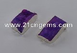 NGC1182 20*30mm - 22*35mm rectangle druzy agate connectors