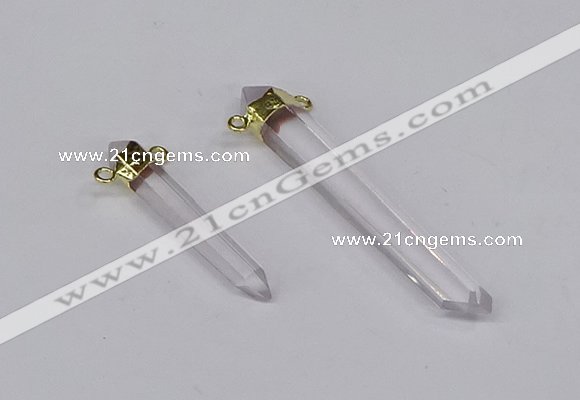 NGC1198 8*35mm - 10*60mm sticks white crystal connectors wholesale