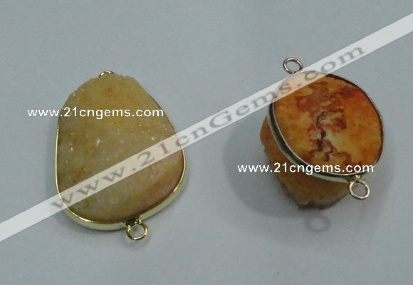 NGC12 20*30mm - 25*35mm freeform druzy agate connectors