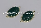 NGC1206 22*30mm oval agate gemstone connectors wholesale