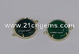 NGC1217 30mm flat round agate gemstone connectors wholesale