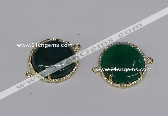 NGC1217 30mm flat round agate gemstone connectors wholesale