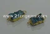 NGC1225 10*14mm - 12*16mm rectangle druzy agate gemstone connectors