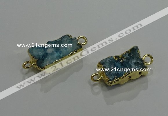 NGC1225 10*14mm - 12*16mm rectangle druzy agate gemstone connectors