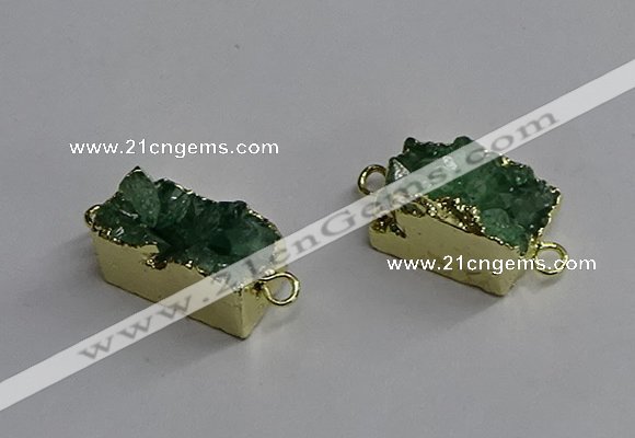 NGC1226 10*14mm - 12*16mm rectangle druzy agate connectors