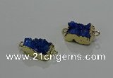 NGC1227 10*14mm - 12*16mm rectangle druzy agate gemstone connectors