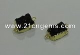 NGC1228 10*14mm - 12*16mm rectangle druzy agate gemstone connectors