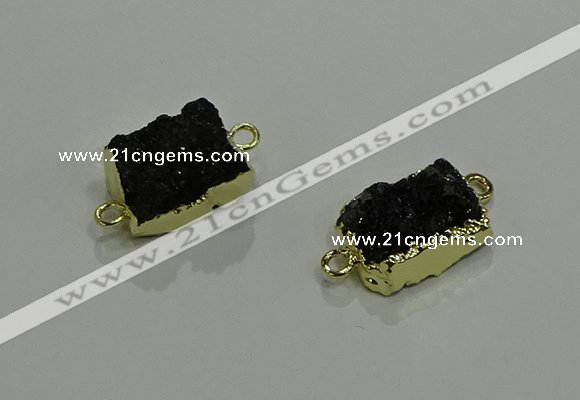 NGC1228 10*14mm - 12*16mm rectangle druzy agate gemstone connectors