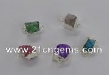 NGC1248 10*12mm - 14*15mm freefrom druzy agate connectors wholesale