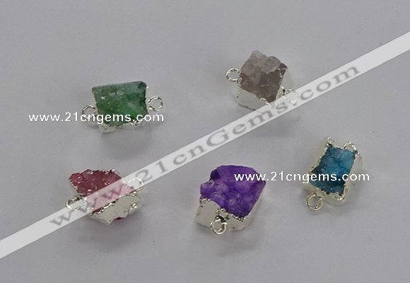 NGC1248 10*12mm - 14*15mm freefrom druzy agate connectors wholesale