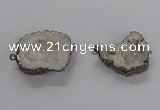 NGC1250 30*40mm - 40*45mm freefrom druzy agate connectors wholesale