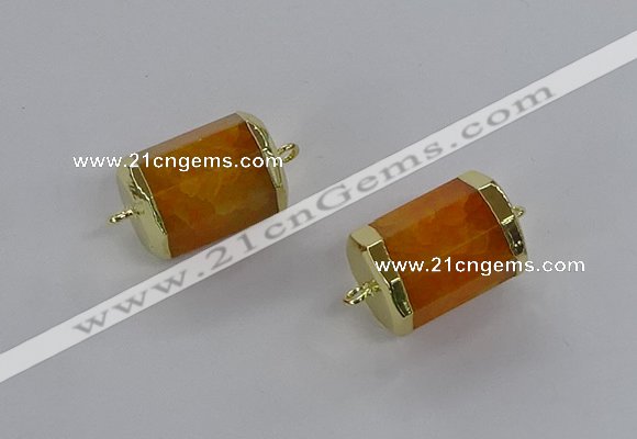 NGC1261 15*20mm faceted tube agate gemstone connectors wholesale