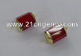 NGC1263 15*20mm faceted tube agate gemstone connectors wholesale