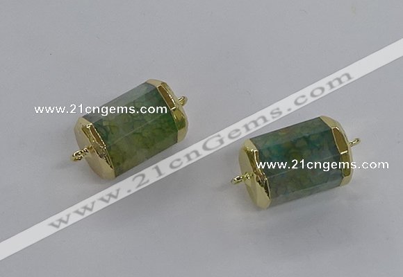NGC1265 15*20mm faceted tube agate gemstone connectors wholesale
