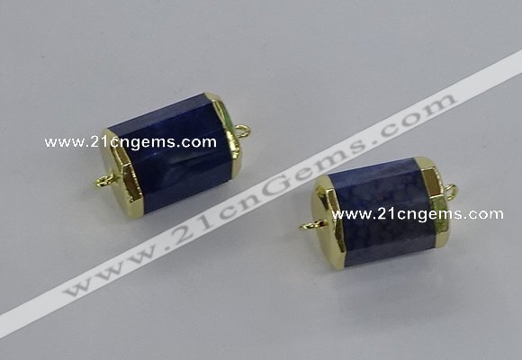 NGC1266 15*20mm faceted tube agate gemstone connectors wholesale