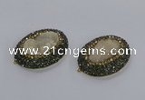 NGC1278 35*45mm oval druzy agate connectors wholesale