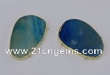 NGC1283 45*75mm - 55*80mm freeform agate gemstone connectors