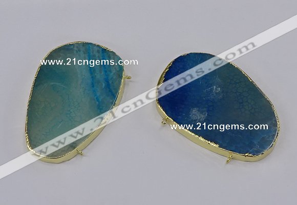 NGC1283 45*75mm - 55*80mm freeform agate gemstone connectors