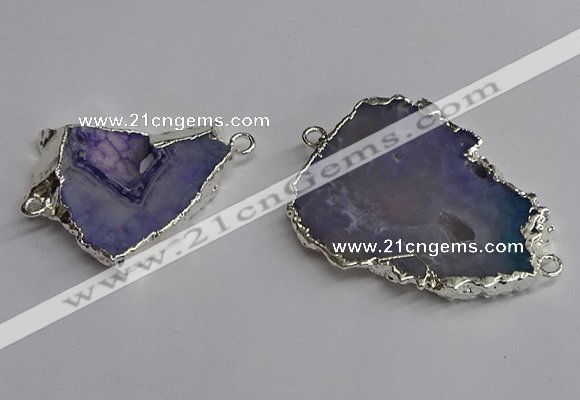 NGC1291 25*35mm - 35*45mm freeform druzy agate connectors