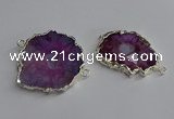 NGC1292 25*35mm - 35*45mm freeform druzy agate connectors