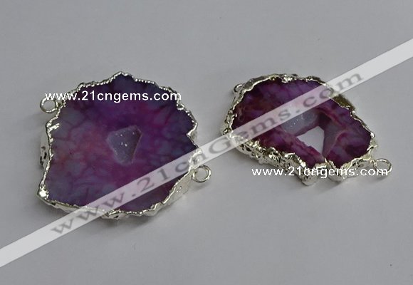 NGC1292 25*35mm - 35*45mm freeform druzy agate connectors