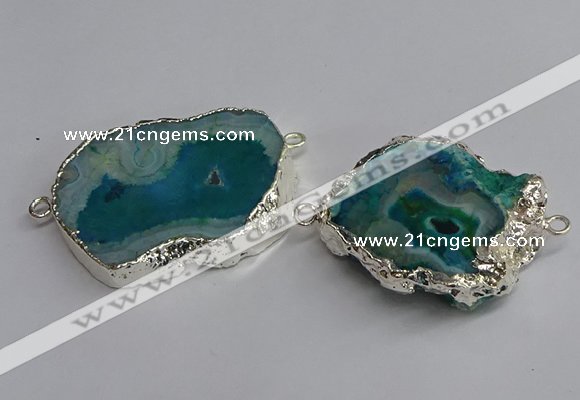 NGC1295 25*35mm - 35*45mm freeform druzy agate connectors