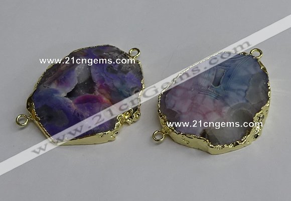 NGC1302 25*35mm - 35*45mm freeform druzy agate connectors