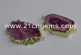 NGC1303 25*35mm - 35*45mm freeform druzy agate connectors