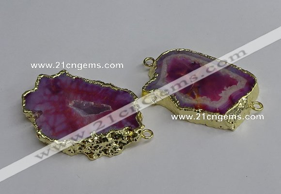 NGC1303 25*35mm - 35*45mm freeform druzy agate connectors