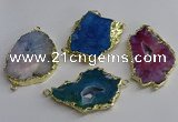 NGC1308 25*35mm - 35*45mm freeform druzy agate connectors