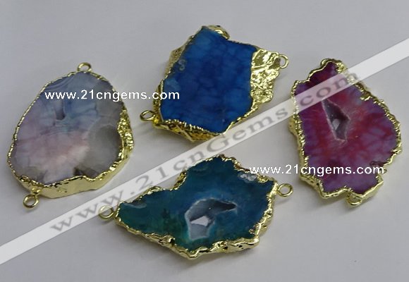 NGC1308 25*35mm - 35*45mm freeform druzy agate connectors