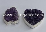 NGC1322 45*50mm - 50*60mm heart druzy amethyst connectors