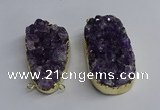 NGC1323 35*50mm - 40*60mm freeform druzy amethyst connectors